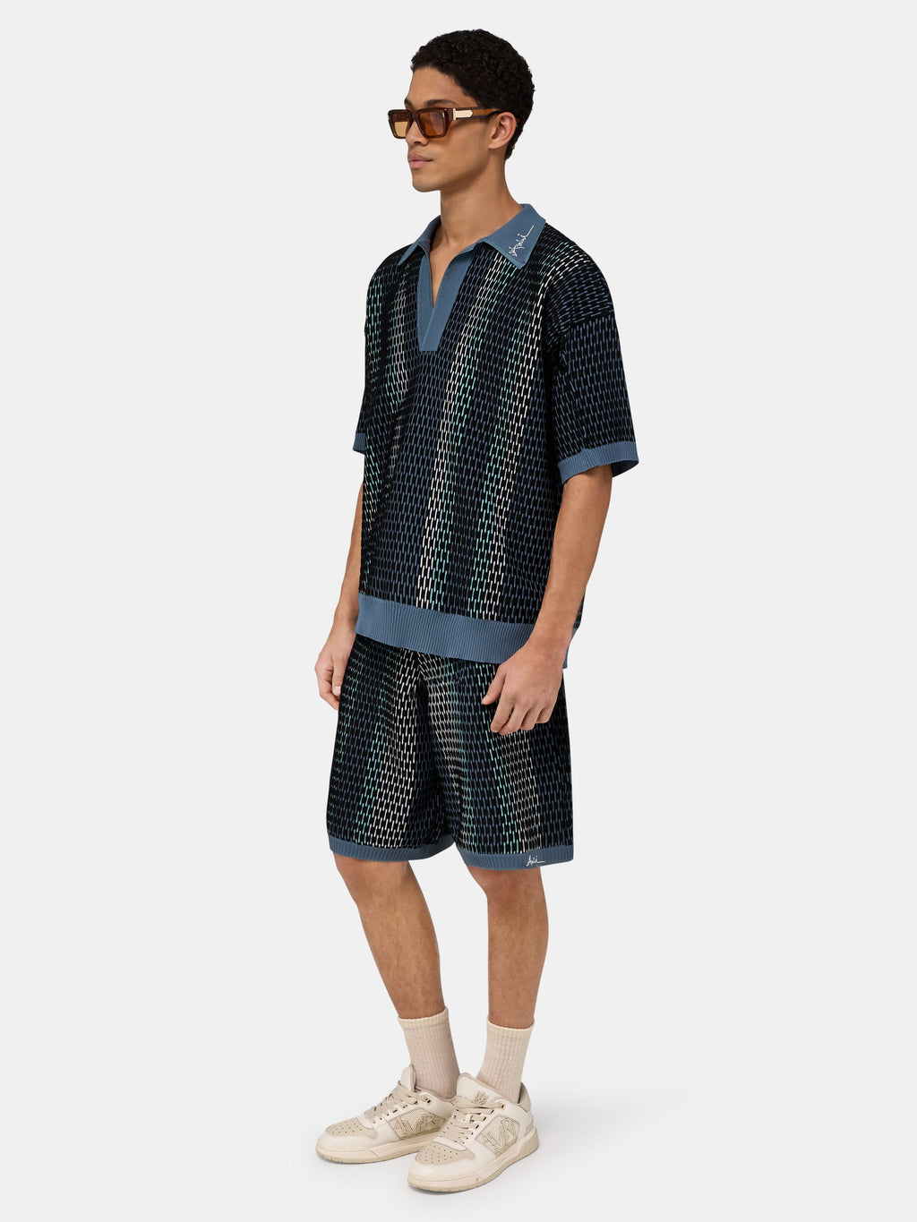 STRIPED SHORT - Blue