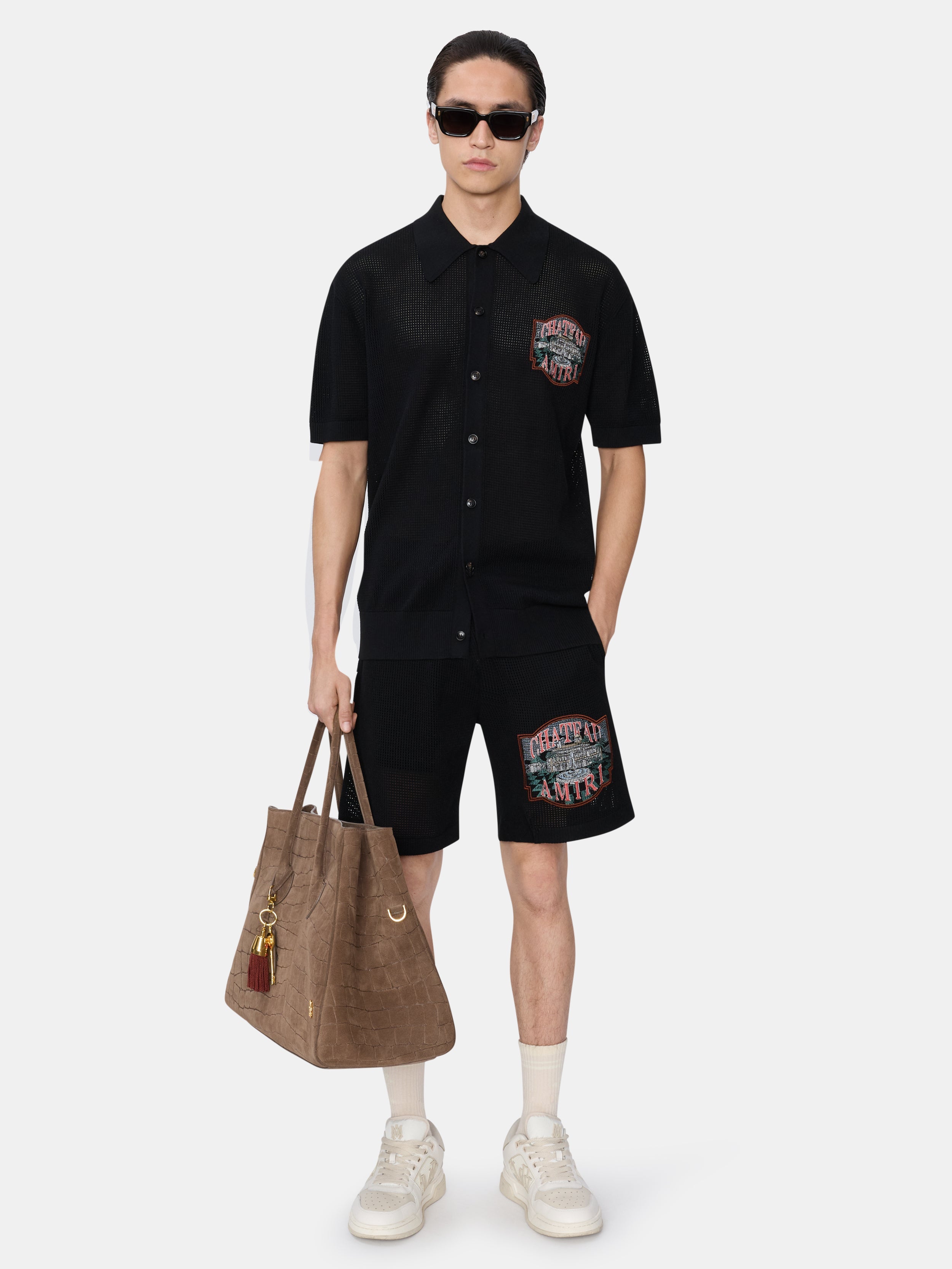 CHATEAU AMIRI CROCHET SHORT - Black