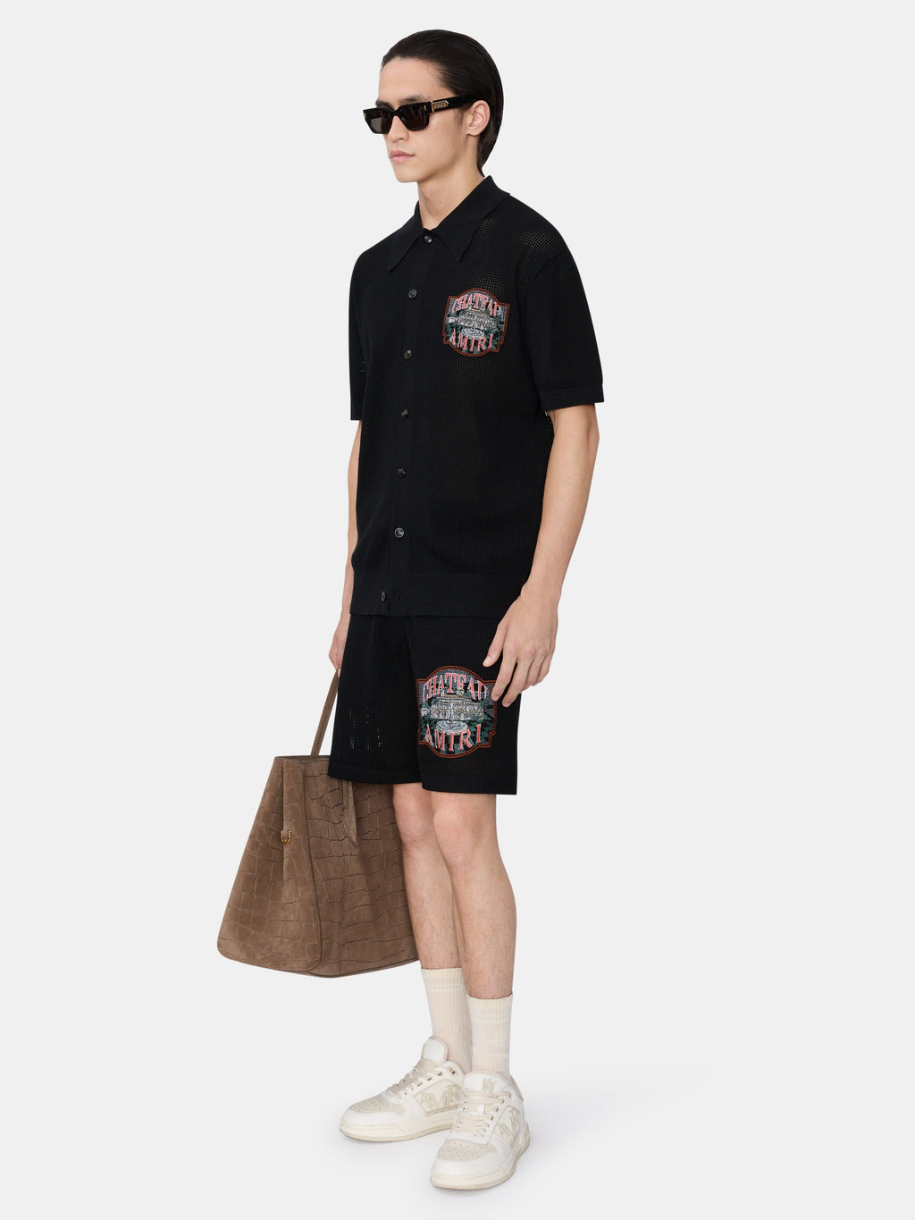 CHATEAU AMIRI CROCHET SHORT - Black