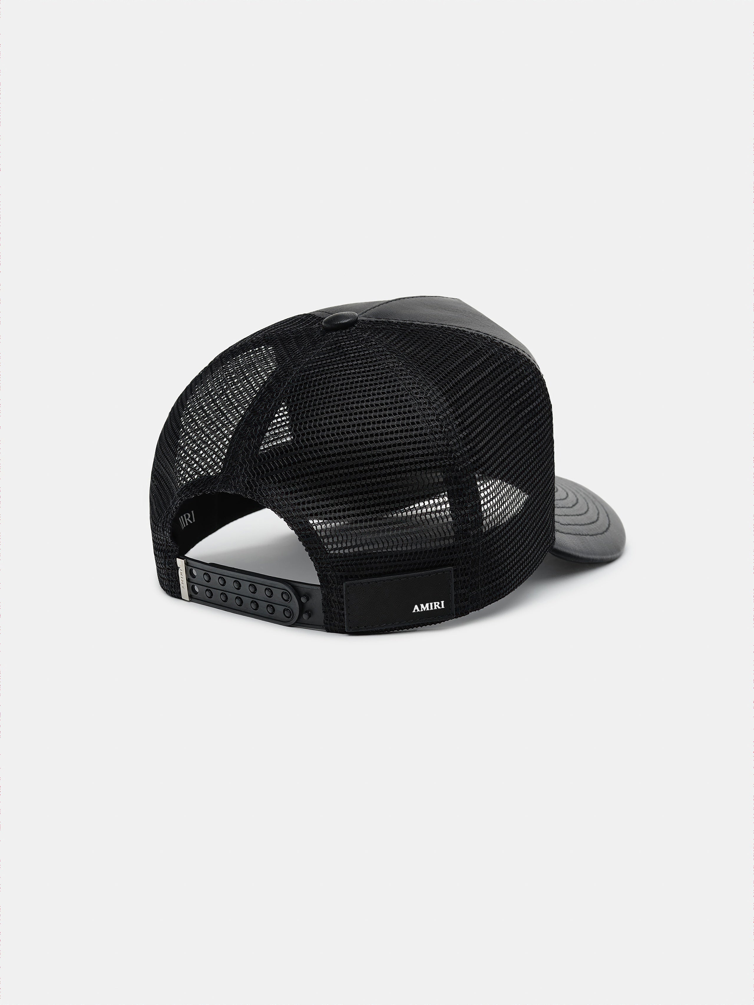 LEATHER MA TRUCKER HAT - Black