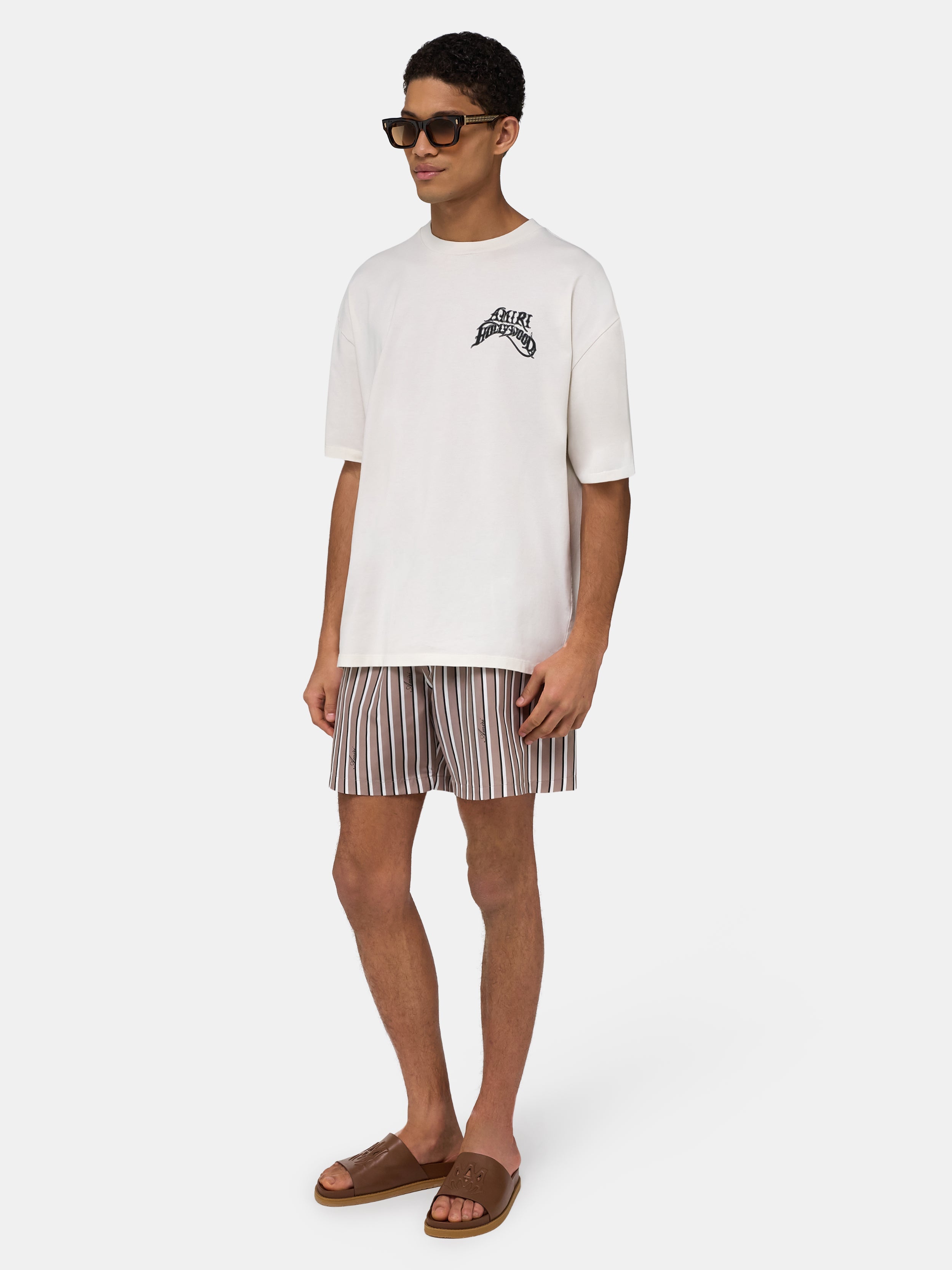 STRIPED SWIM TRUNK - Mocha