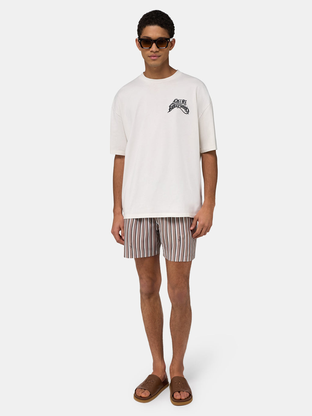 STRIPED SWIM TRUNK - Mocha