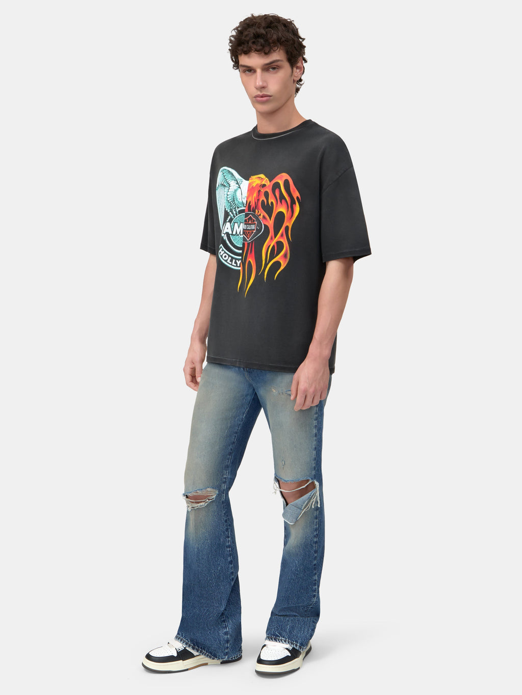 SPLICED OVERSIZED TEE - Black