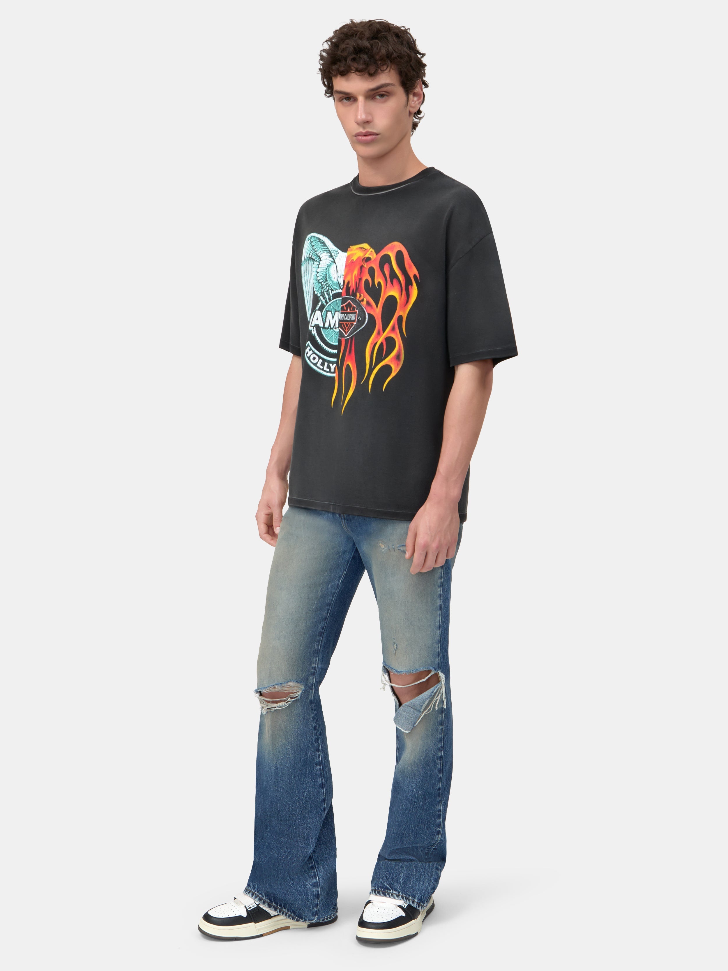 SPLICED OVERSIZED TEE - Black