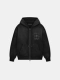 MA QUAD CRYSTAL ZIP HOODIE - Black