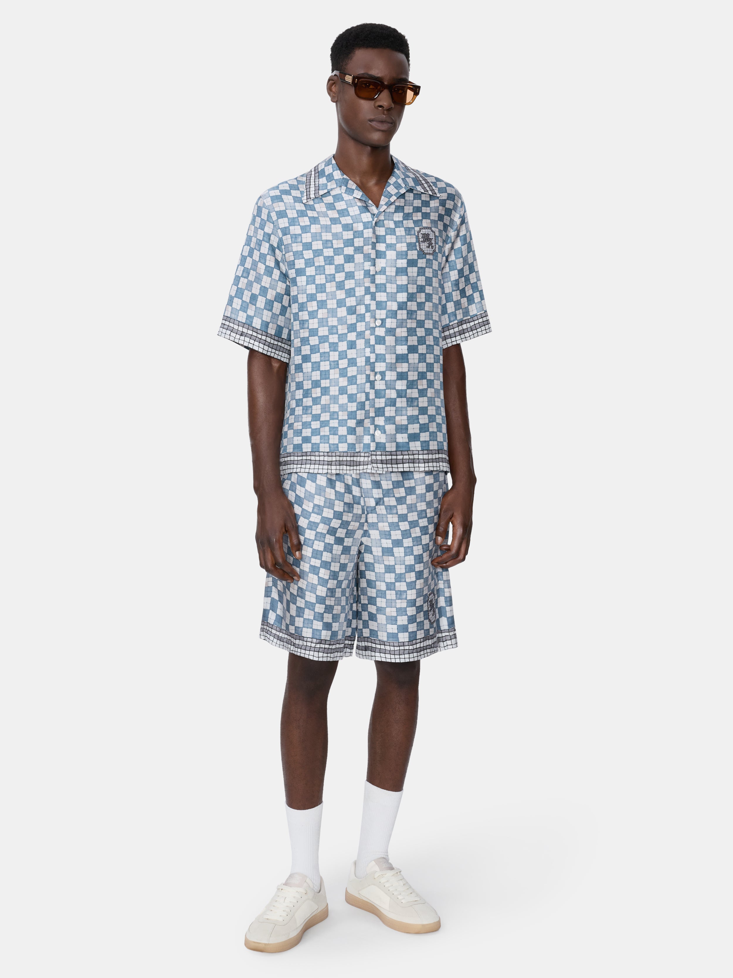 MA CHECKERED SHORT - Steel