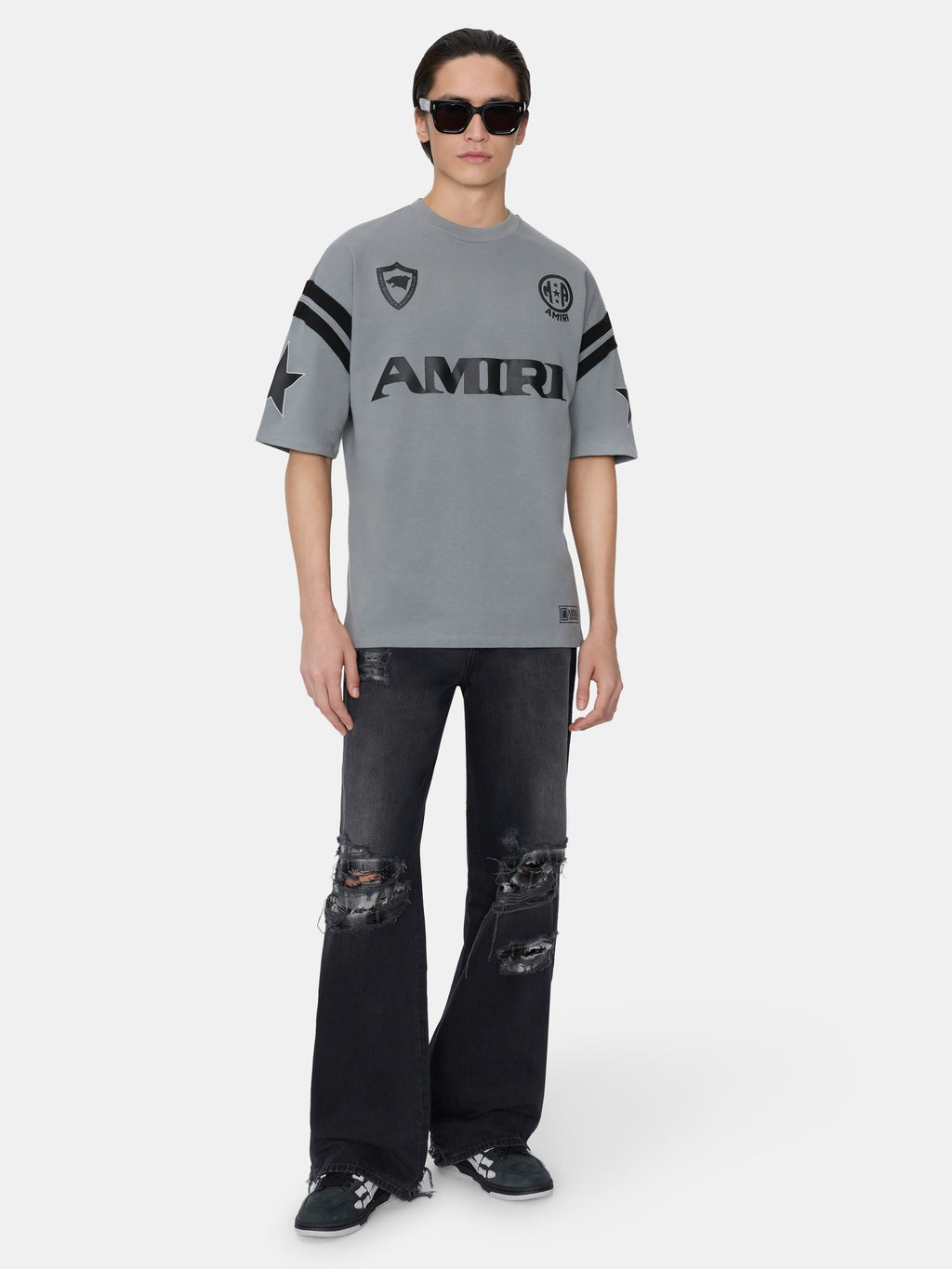 SKATE TEE AMIRI SPORT OVERSIZED TEE - STONE