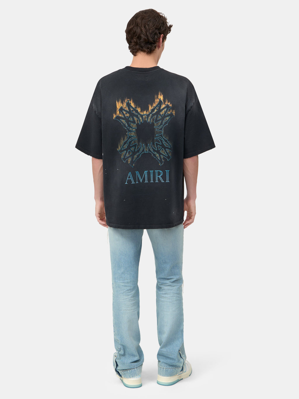 MA QUAD FLAMES OVERSIZED TEE - Black