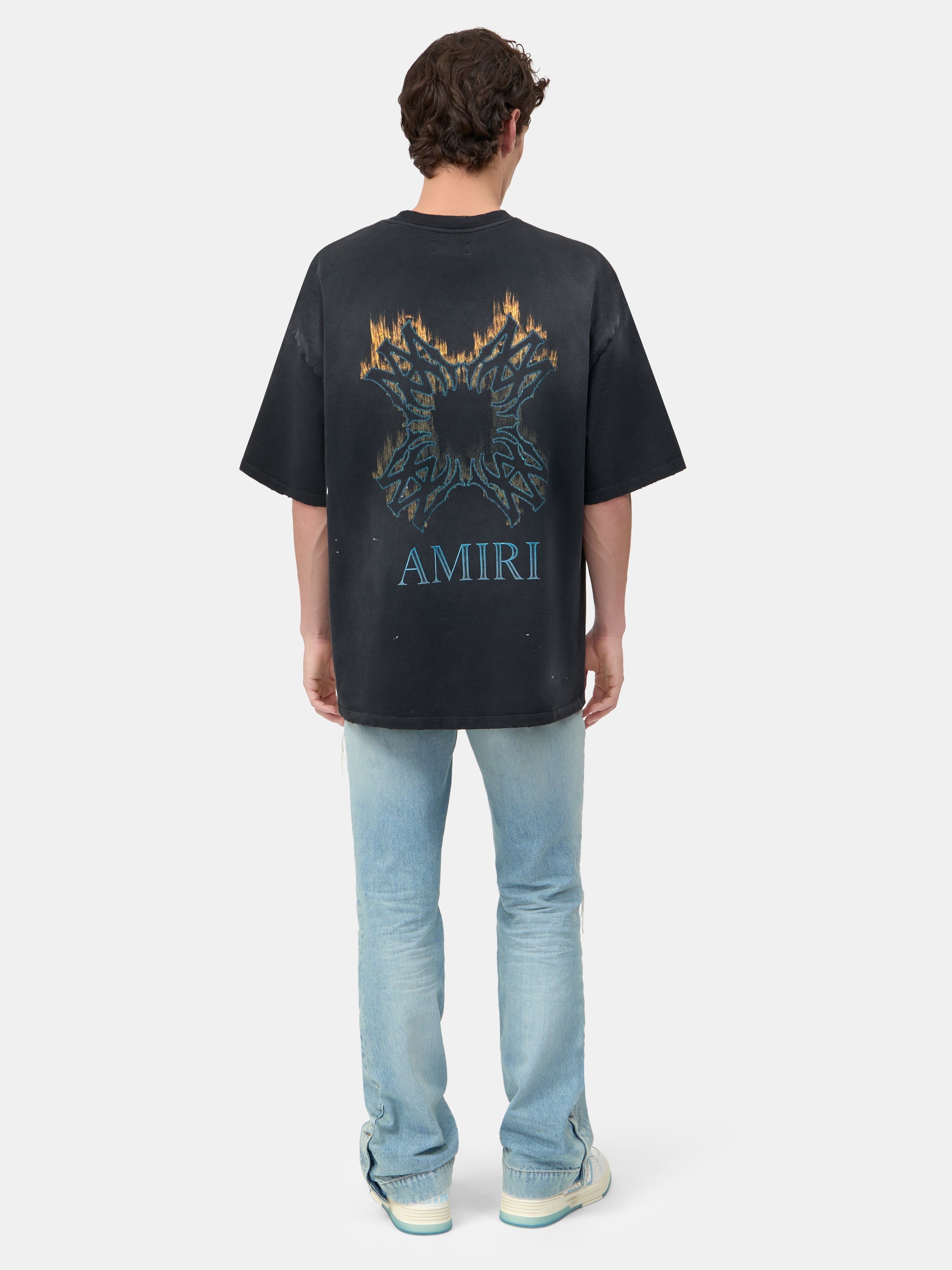 MA QUAD FLAMES OVERSIZED TEE - Black