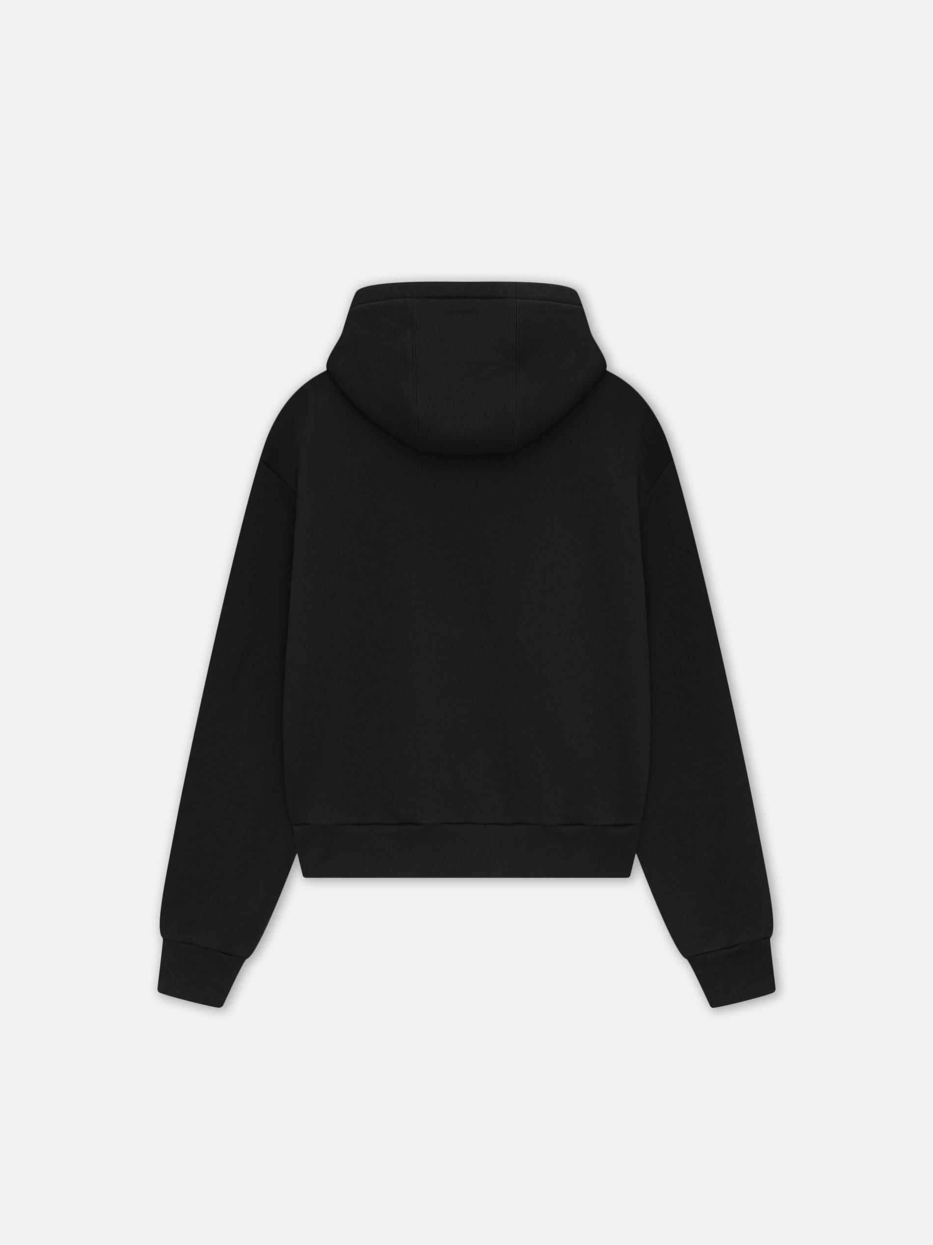 RELAXED ZIP UP HOODIE - BLACK