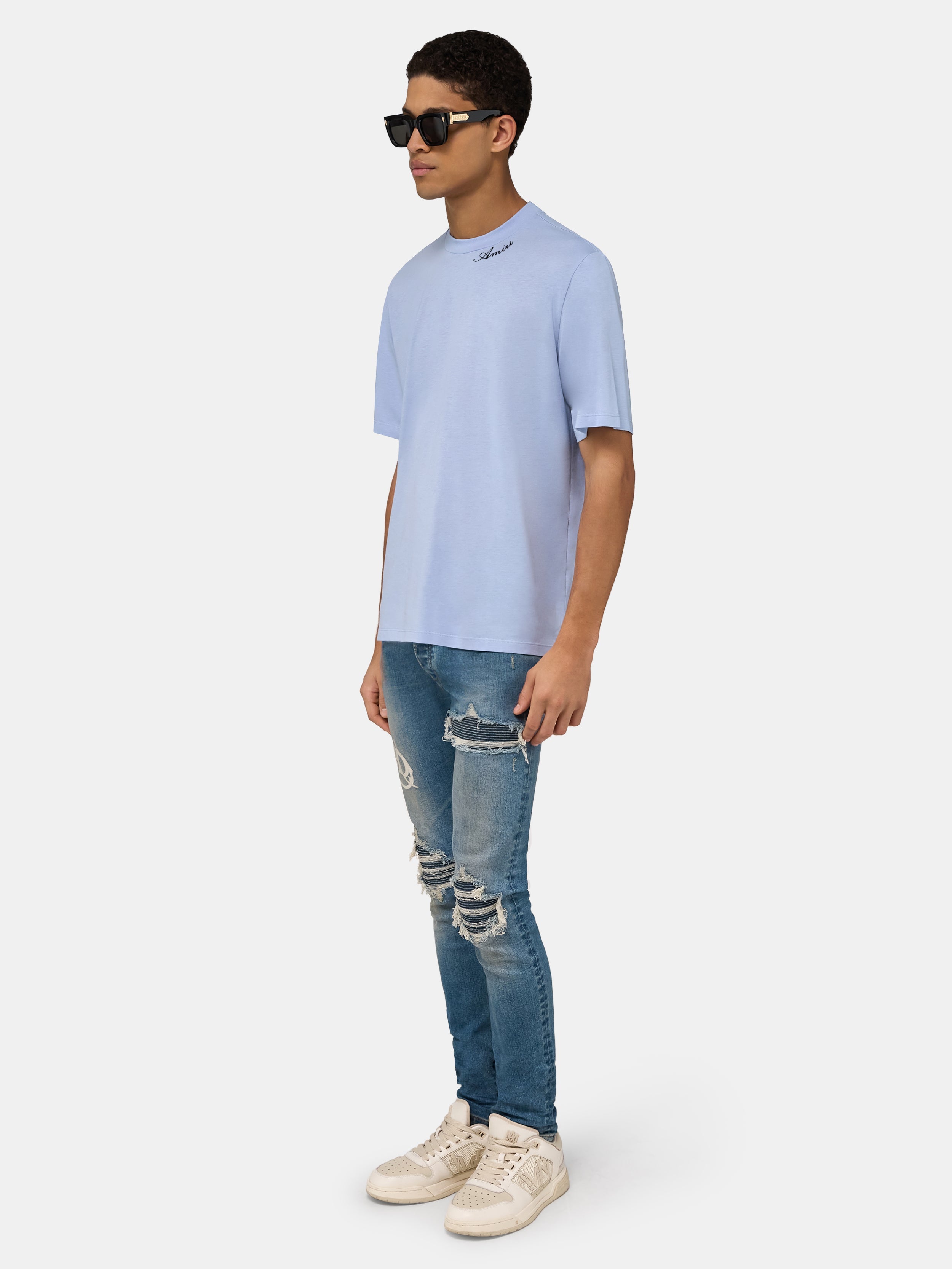 AMIRI SCRIPT TEE - Skyline Blue