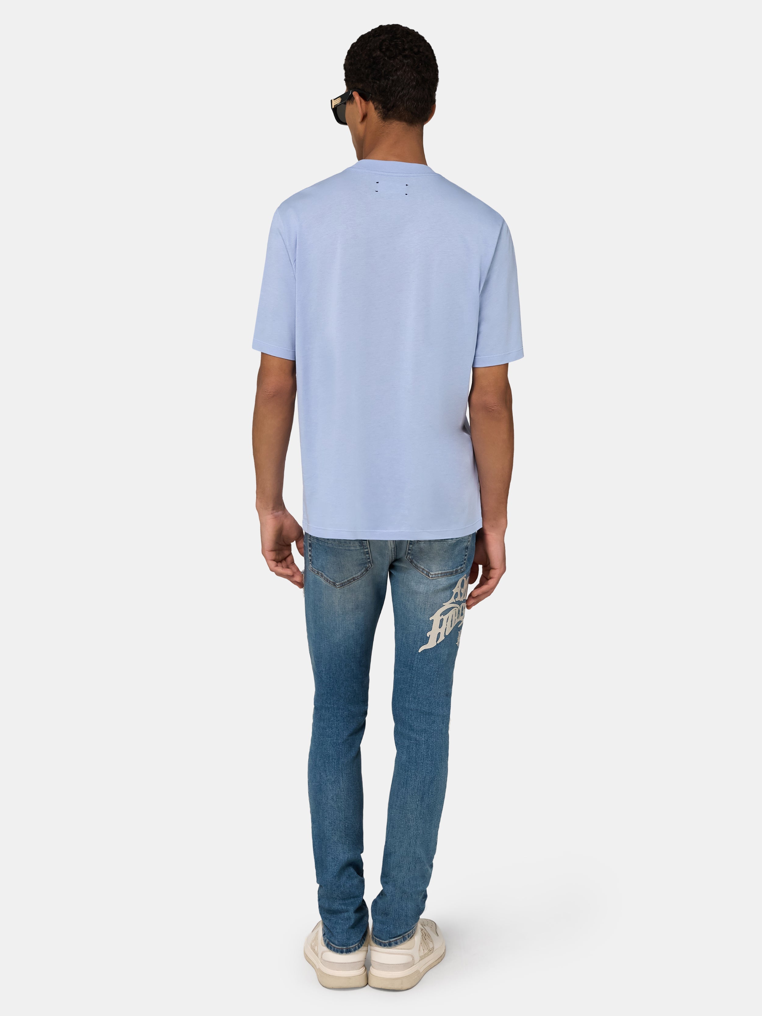 AMIRI SCRIPT TEE - Skyline Blue