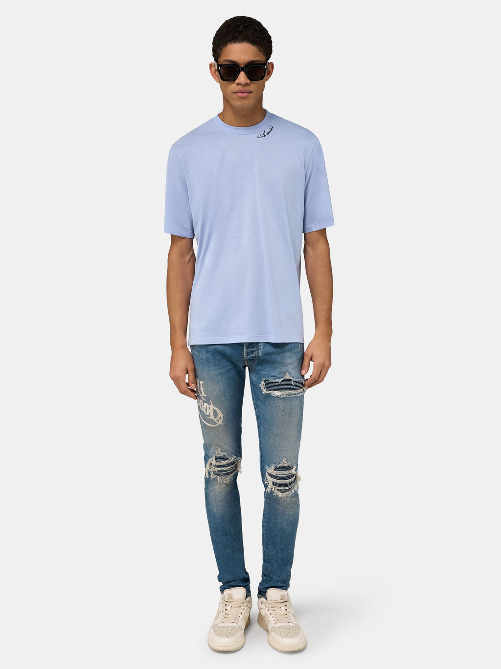 AMIRI SCRIPT TEE - Skyline Blue