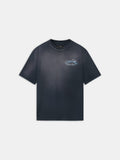 CRYSTAL CHATEAU SCRIPT OVERSIZED TEE - Black