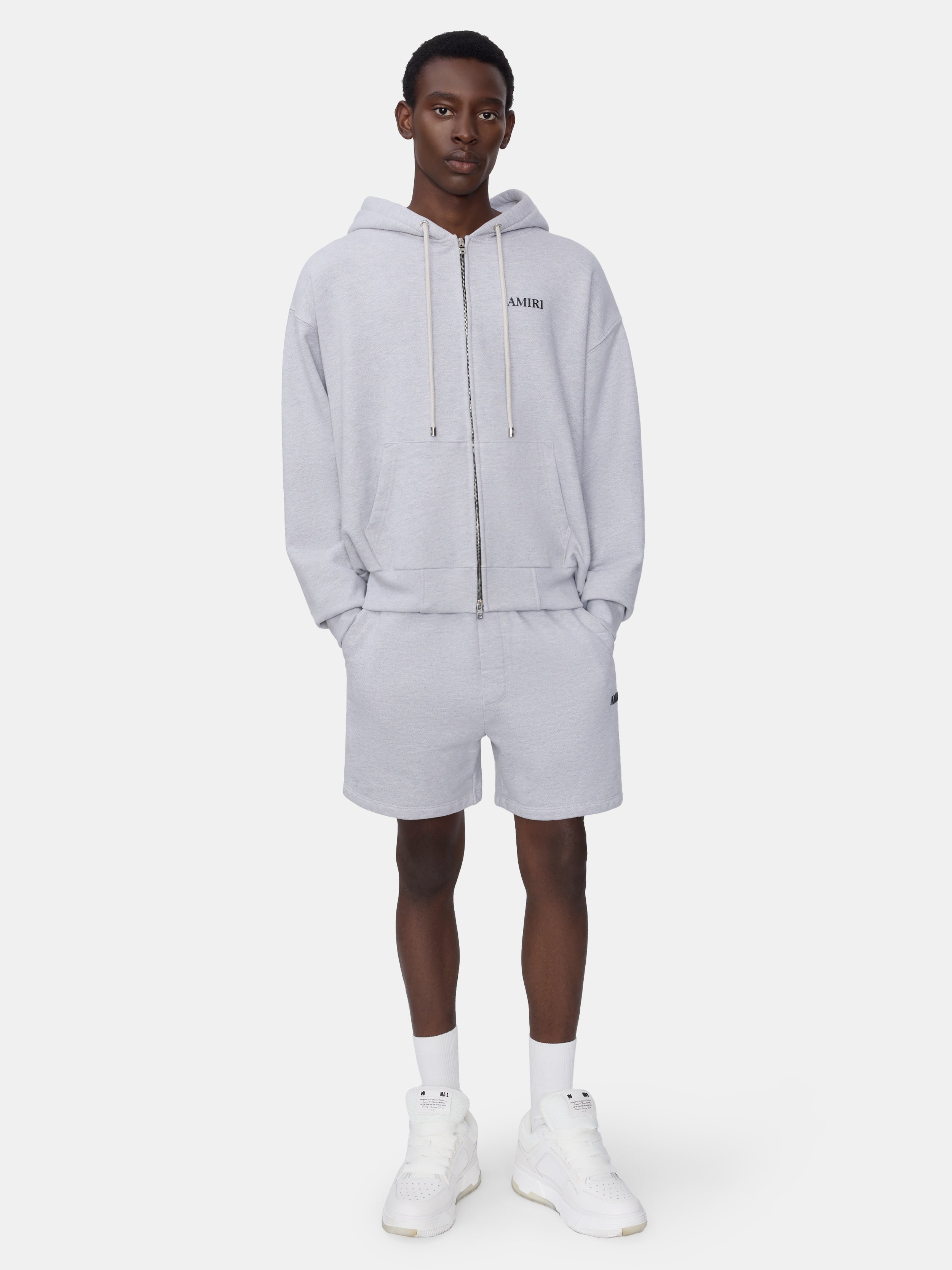 RELAXED PULL ON SWEATSHORT - HEATHER GREY