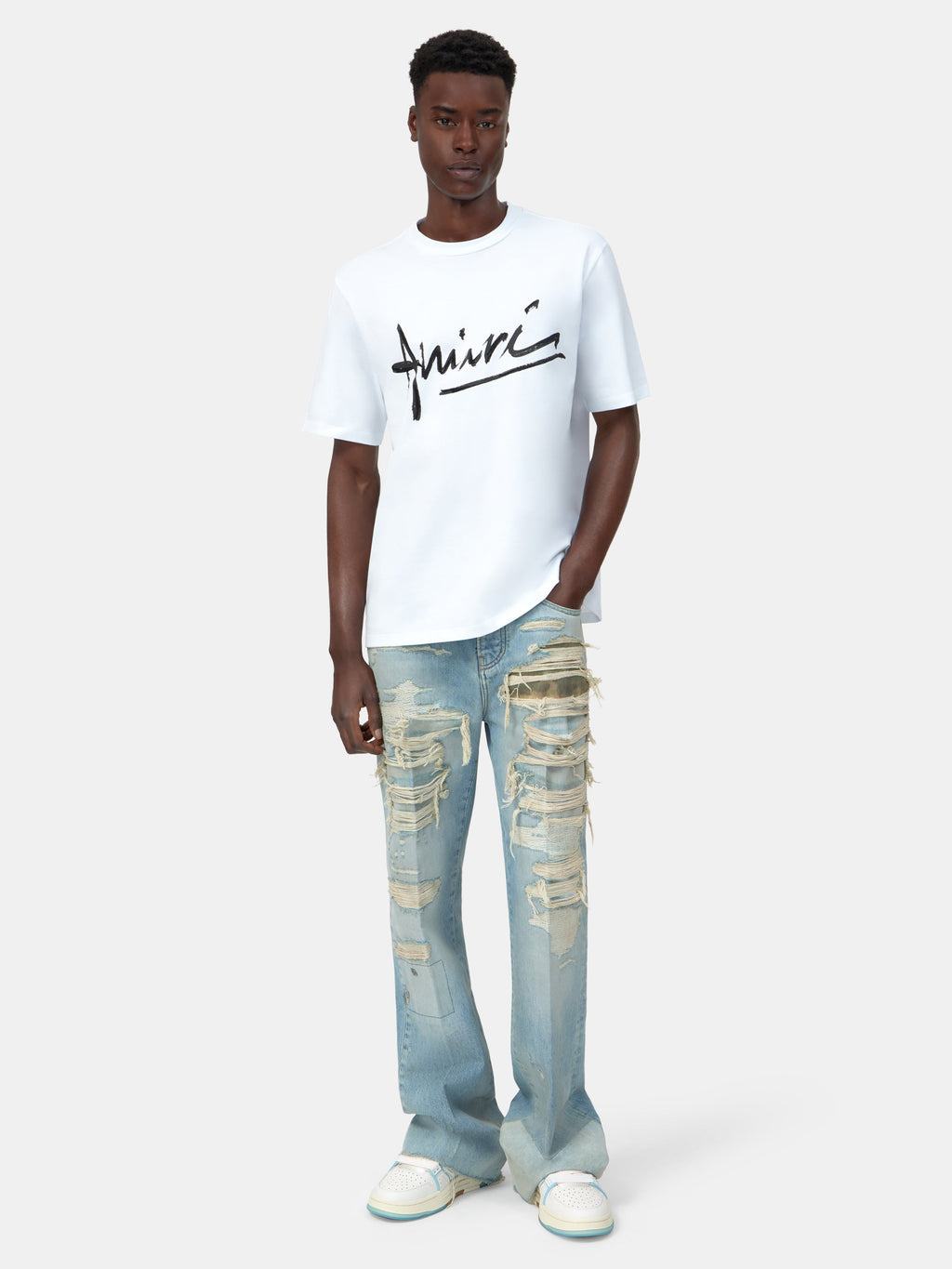 AMIRI SCRIPT TEE - WHITE