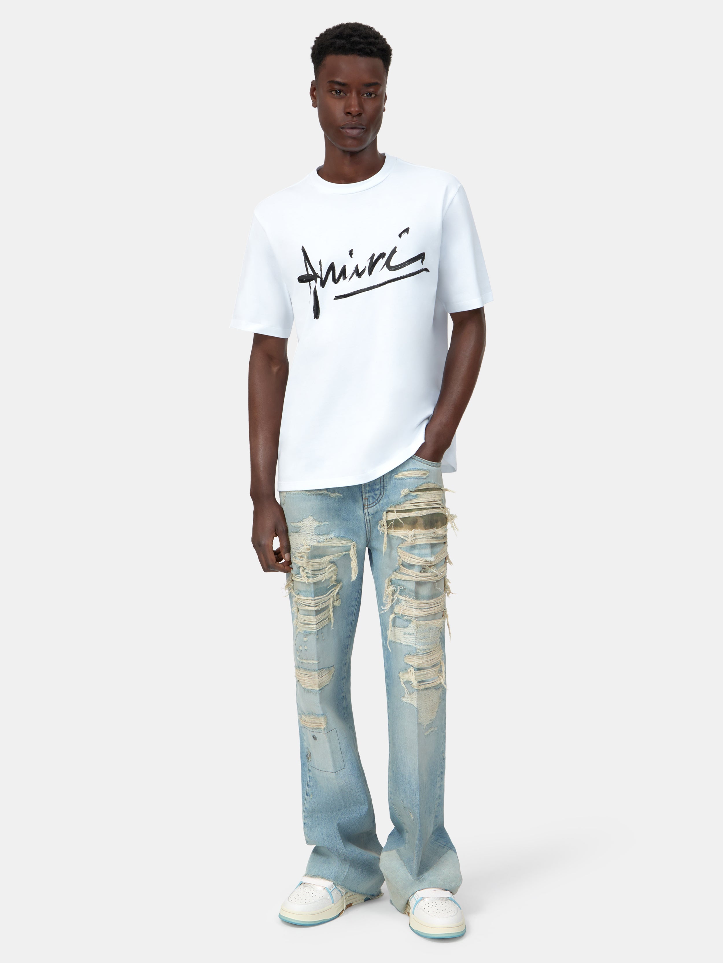 AMIRI SCRIPT TEE - WHITE