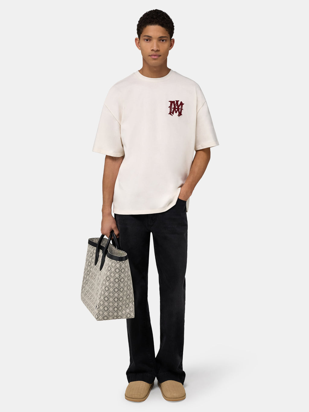 AMIRI HOLLYWOOD OVERSIZED TEE - Ivory