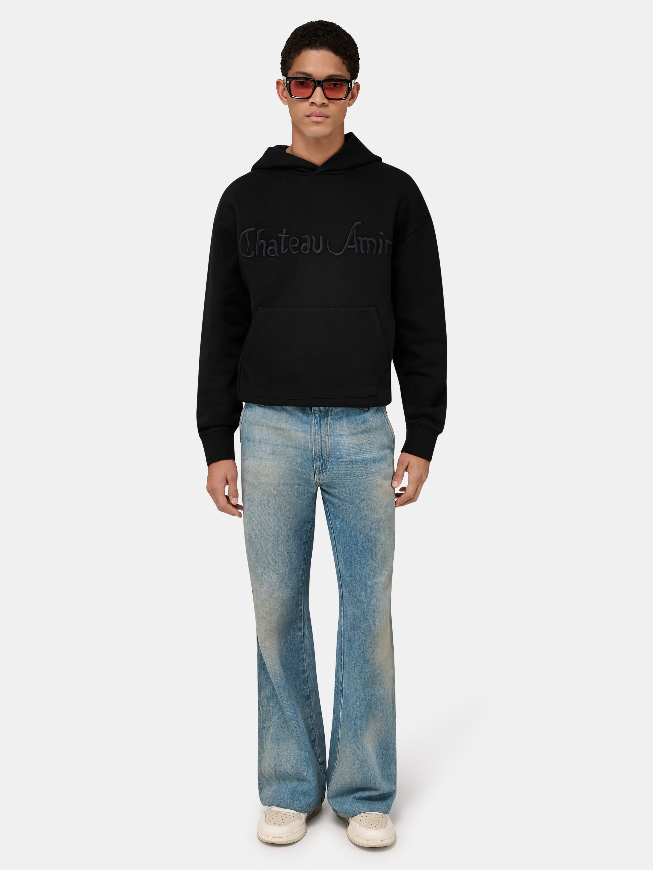 CHATEAU AMIRI TONAL OVERSIZED HOODIE - Black