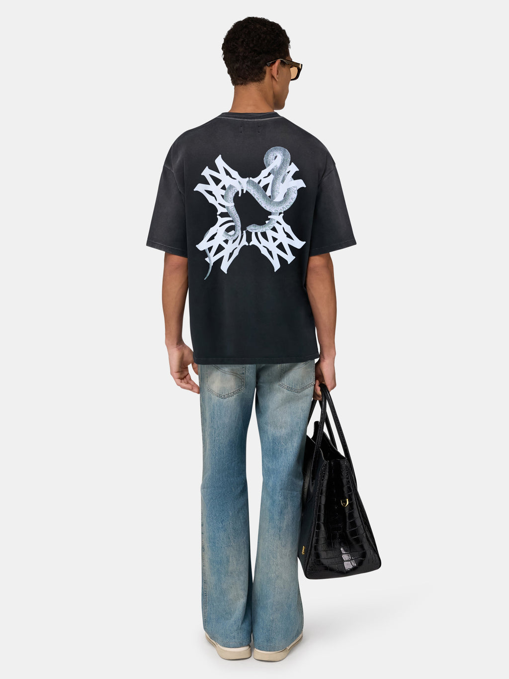 MA QUAD SNAKE OVERSIZED TEE - Black