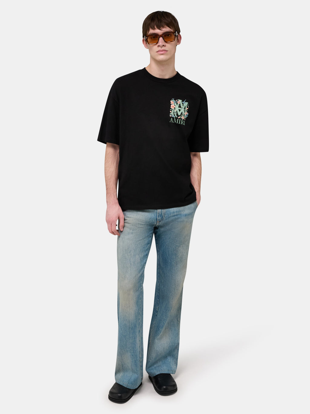 MA FLORAL OVERSIZED TEE - Black