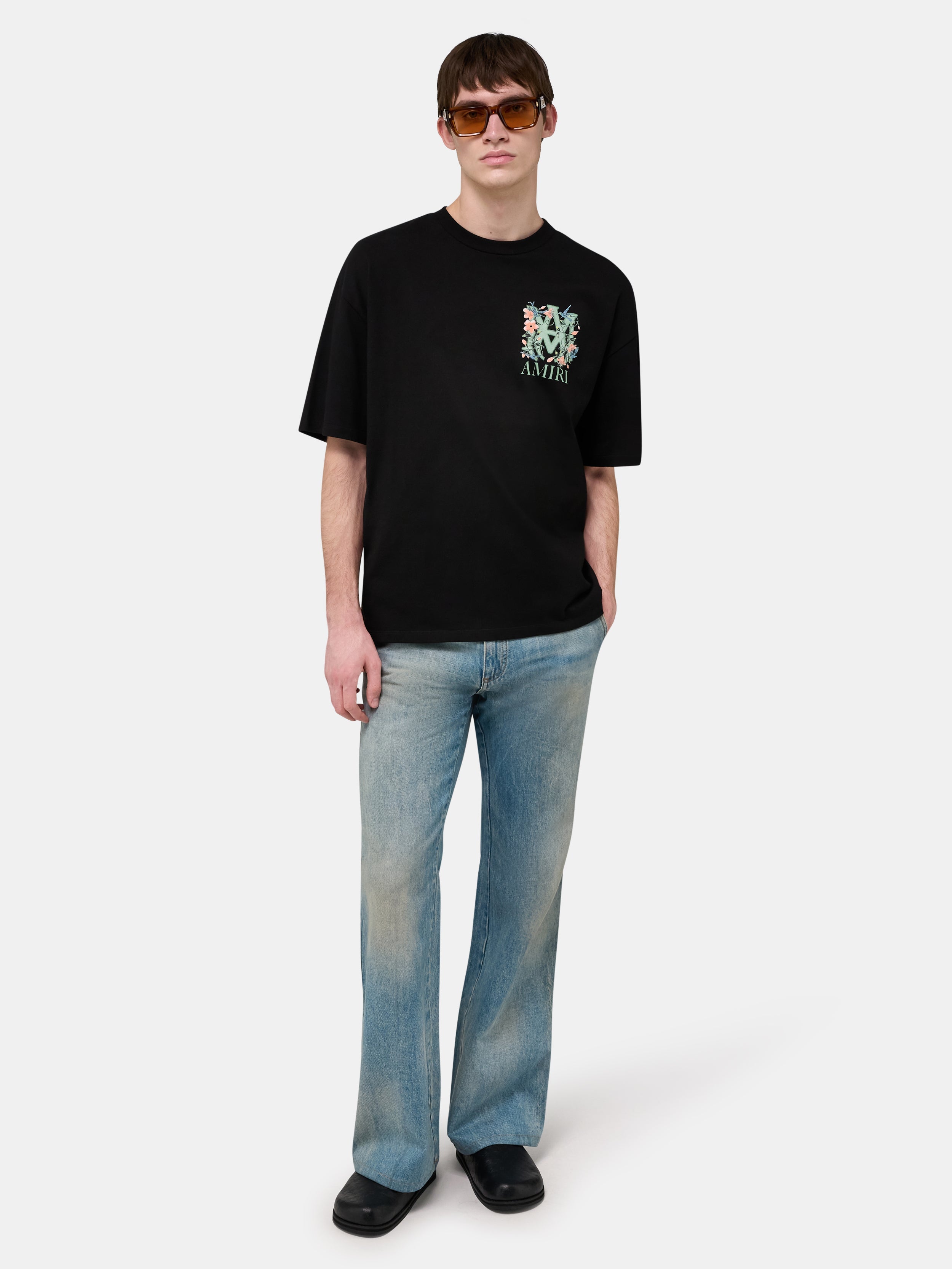 MA FLORAL OVERSIZED TEE - Black