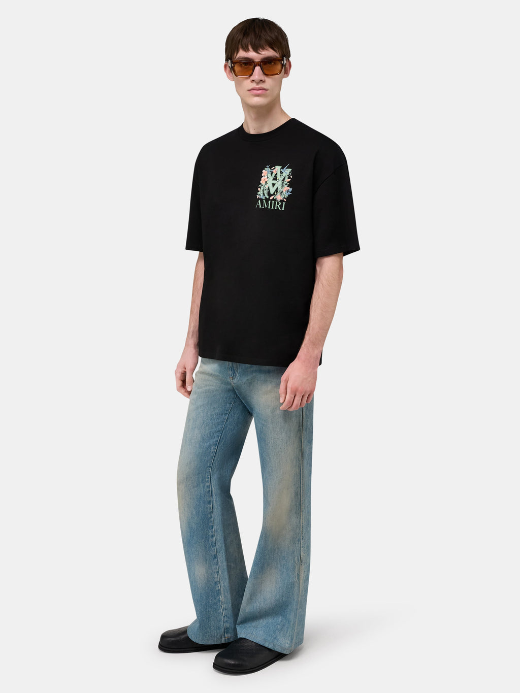 MA FLORAL OVERSIZED TEE - Black