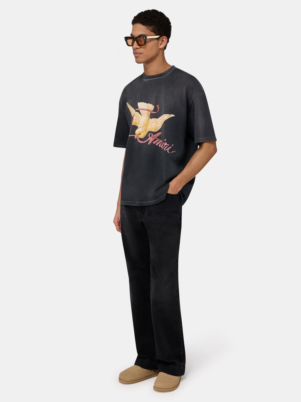 AMIRI RIBBON OVERSIZED TEE - Black