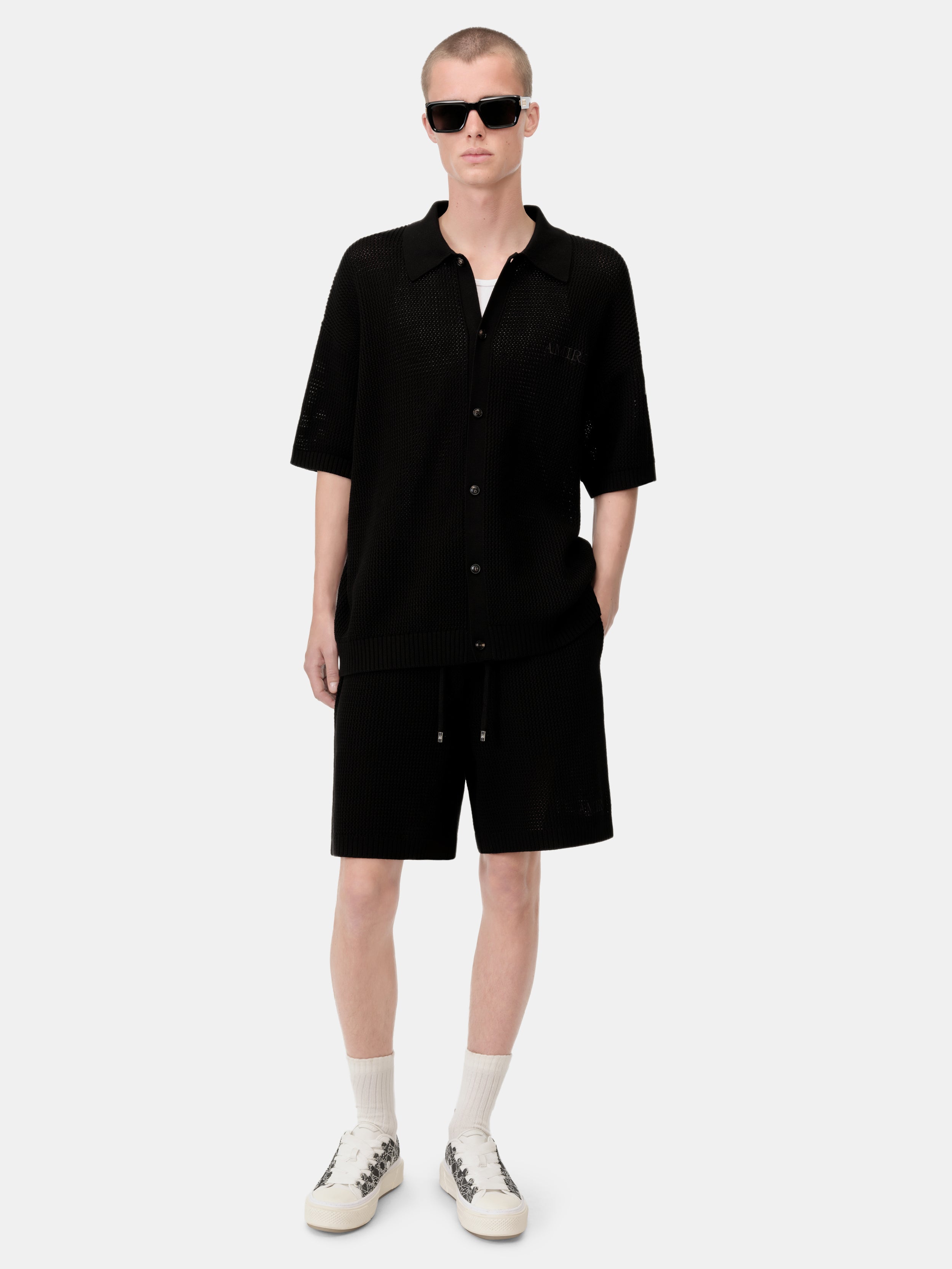 AMIRI CROCHET MESH SHORT - Black